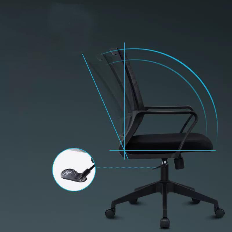 1pc ergonomic mesh office chair with a central back support, adjustable height and rotation function, metal frame