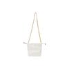 Gold Logo Letter Drawstring Leather Shoulder Bag Women Bags White A75578002-0002