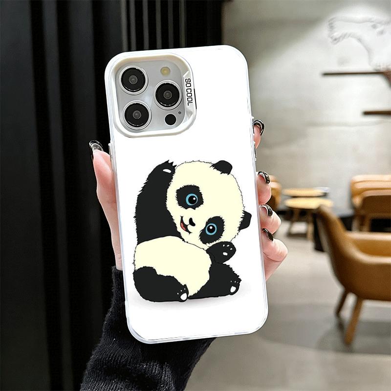 Cute Cartoon Panda Shockproof Phone Case for iPhone 17 Air 16 16E 15 Pro Max 14 Plus 13 Mini 12 Back Cover Anti Fall Fundas