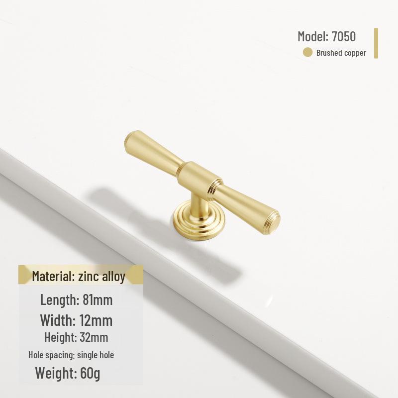 French Modern Gold Zinc Alloy Cabinet Handle