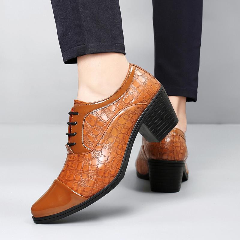 Herren High Heels Blau Derby Braun Hochzeitskleid Tanz Business Elevator Schuhe Schwarz Höhenerhöhung Smoking Schuhe Große Größe