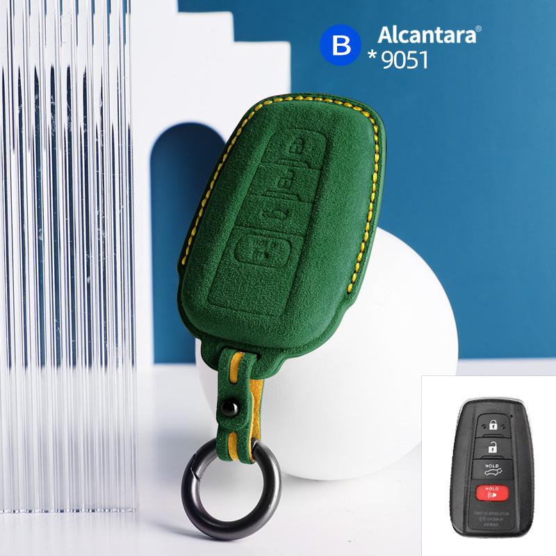 Alcantara For Toyota Rav 4 Xa50 Camry Corolla Suede Car Key Case Shell Remote Cover Keychain Protector Auto Accessories