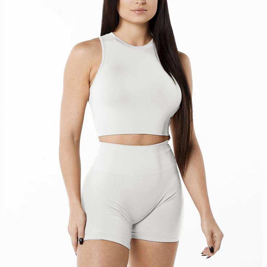 Yoga Clothes Women's Suit, High-end Sense Summer Gathering, Showing Chest, Slim and Thin Fitness, Running Yoga Two-piece Set