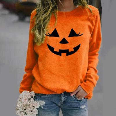 Urocza dyniowa twarz damski sweter z długim rękawem nowa moda jesień casualowy komfort dyniowa twarz bluza pulower