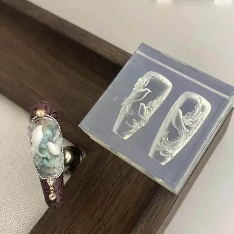 Niedliche Taube 3D Silikon Nagelform DIY Nail Art Dekoration Transparente Reliefvorlage Maniküre Designwerkzeug Für Nagelkunst