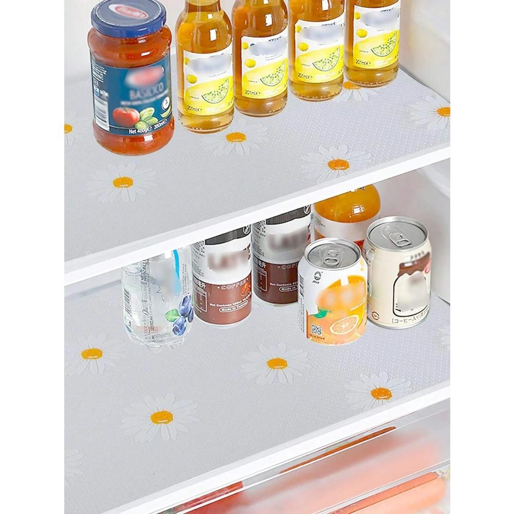 1 Roll Daisy Shelf Liner For Kitchen Cabinets EVA Waterproof Fridge Pad Cupboard Mat Easy Placemats Non-Adhesive Drawer Liner