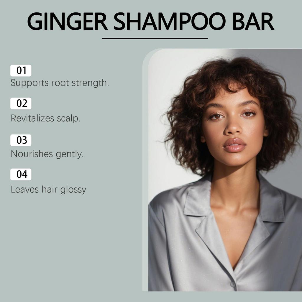 Ginger Shampoo Bar Hair Growth Anti Hair Loss Oil Control Strengthen Hair Roots Scalp Cleansing Refresh Thickening Shampoo Soap
