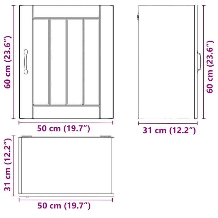VidaXL Lucca Wall-mounted Kitchen Cabinet Old Wood Engineered Wood, Wall-mounted Kitchen Cabinet, Cabinet for Kitchen Wall, 853813