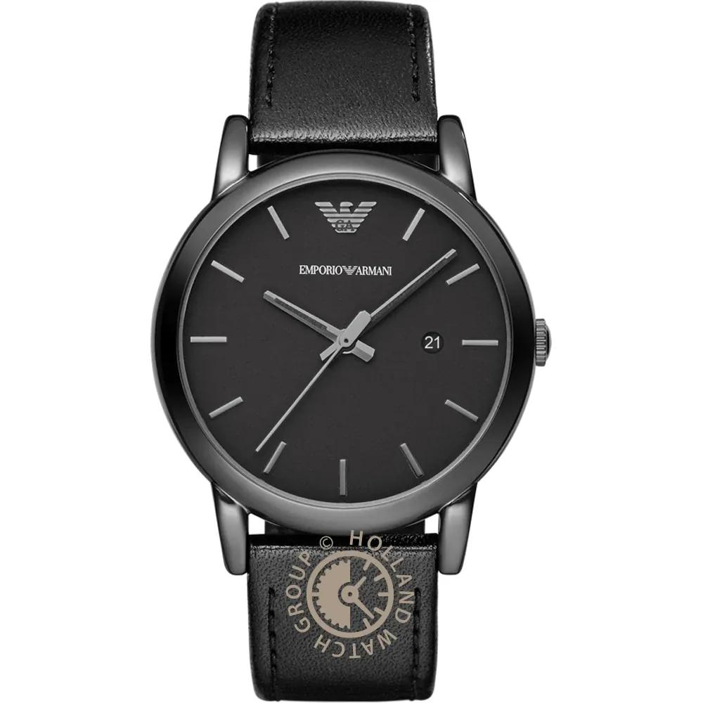 

Emporio Armani Luigi Black Leather Men s Quartz Watch AR1732 чёрный