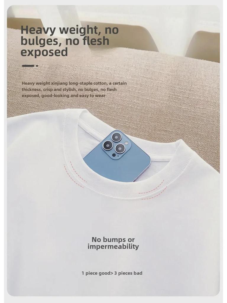 Pánské luxusní bavlněné tričko v korejském stylu - Ležérní, s kulatým výstřihem, s krátkým rukávem