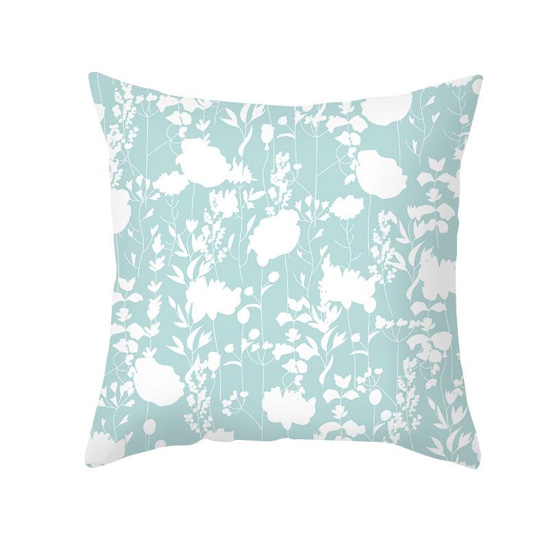 Blue Geometric Pillow Cover Nordic Simple Shopee Home Sofa Cushion Cover Peach Skin Printed Cushion