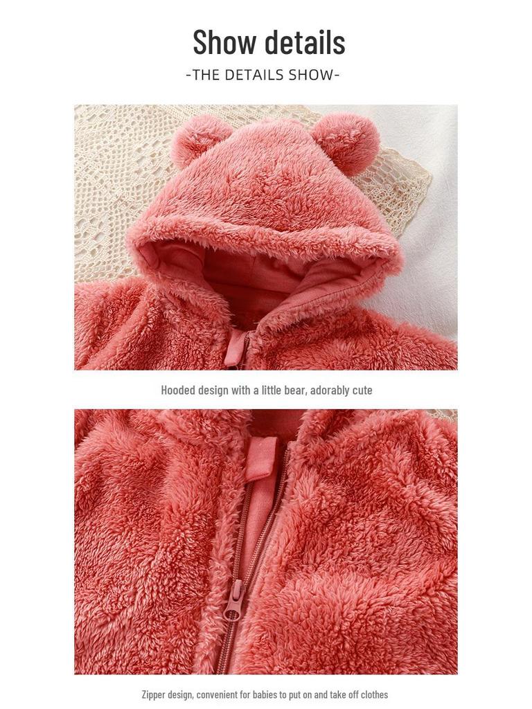 Macacão de Pelúcia para Recém-Nascidos: Macacões e Pijamas com Zíper Quentes para Outono/Inverno