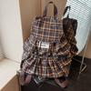 Casual Large-capacity Plaid Women's Backpack 2025 New Commuter Versatile Backpack College Student Class Schoolbag