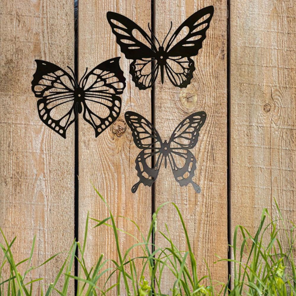 3 шт. Металлический настенный декор «Бабочка» – черная стрекоза — фото 4