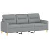 Vidaxl 3-Seater Sofa with Footstool, Light Gray, 180 Cm, Fabric