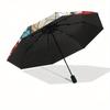 British Flag Stained Skull DecorUmbrella, Portable 3-Fold Compact Umbrella,Christmas Gift ES658
