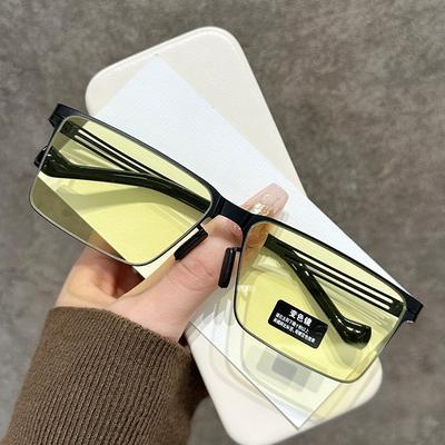 Occhiali fotosensibili che cambiano colore Occhiali da sole da uomo quadrati Occhiali da sole polarizzati Anti-ultravioletti Acciaio super elastico Colore cangiante Marea