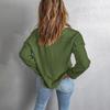 Women's Temperament Casual Solid Color Button Off Shoulder Loose Knitted Sweater