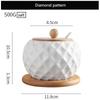 Ceramic Seasoning Jars with Wooden Lid Salt Shakers Kitchen Area Supplies White Spice Organizer Canister Spoon Set White Sugar Box for Home