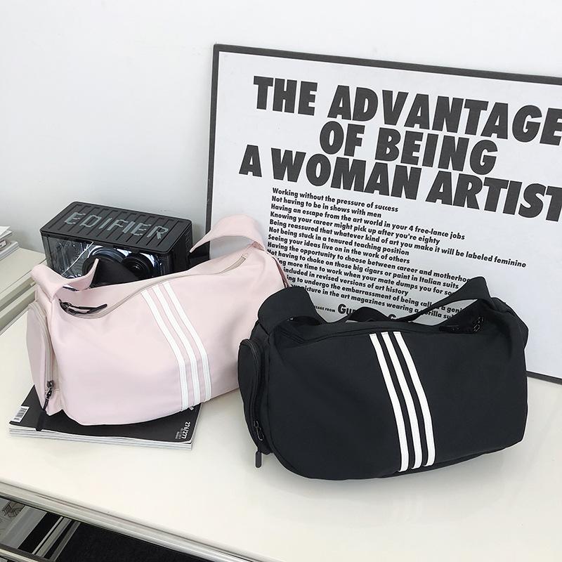 New Canvas Bag Wide Shoulder Strap Striped Bag Casual Versatile Crossbody Bag Excursion Bag