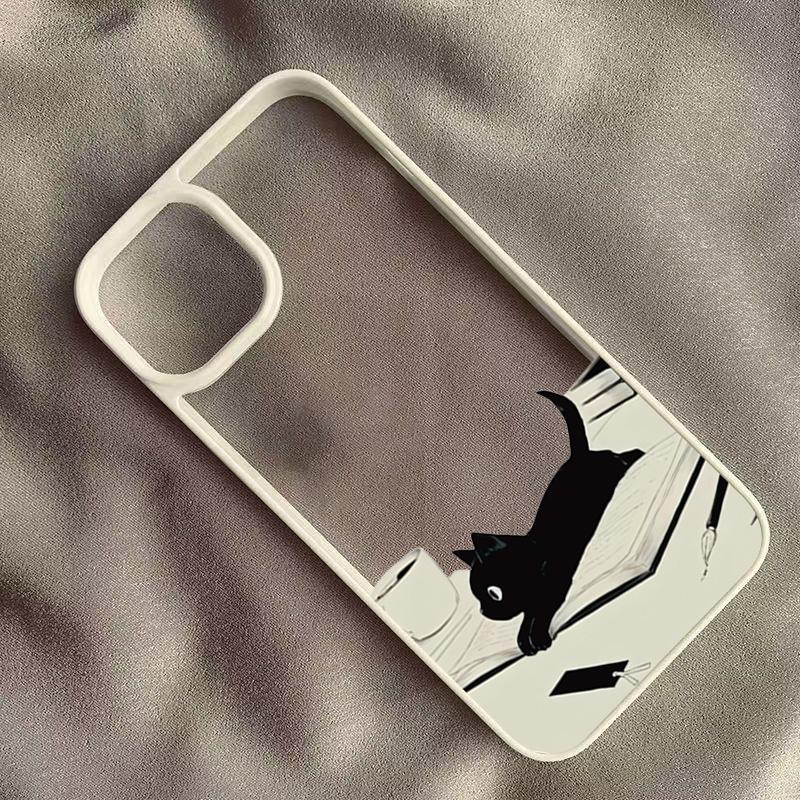 Niedliches Schwarze Katze Muster Hartes Transparentes Handyhülle Für iPhone 15 16 Pro Max Plus 16E 14 13 12 11 Pro XS Max XR X 7 8 Plus SE2 Hülle