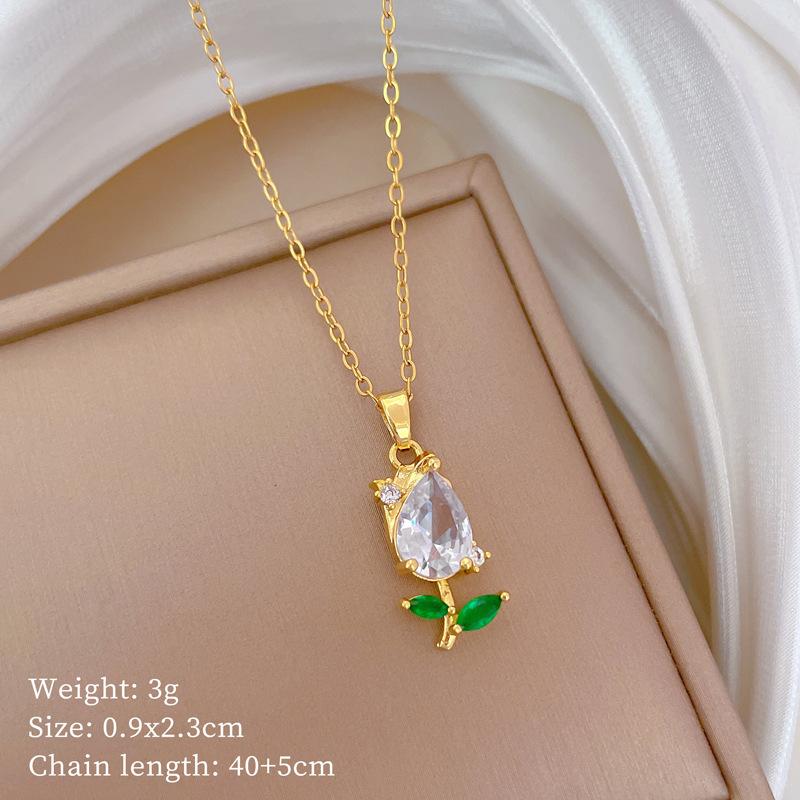 Light Luxury Moon Full Of Diamonds Micro-Inlaid Design Temperament Shining Necklace Female, Simple Pendant
