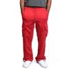 Red Men Cargo Jogger Pants Autumn Hip Hop Street Wear Loose Trousers Multi Pocket Solid Color Overalls Sports Wear