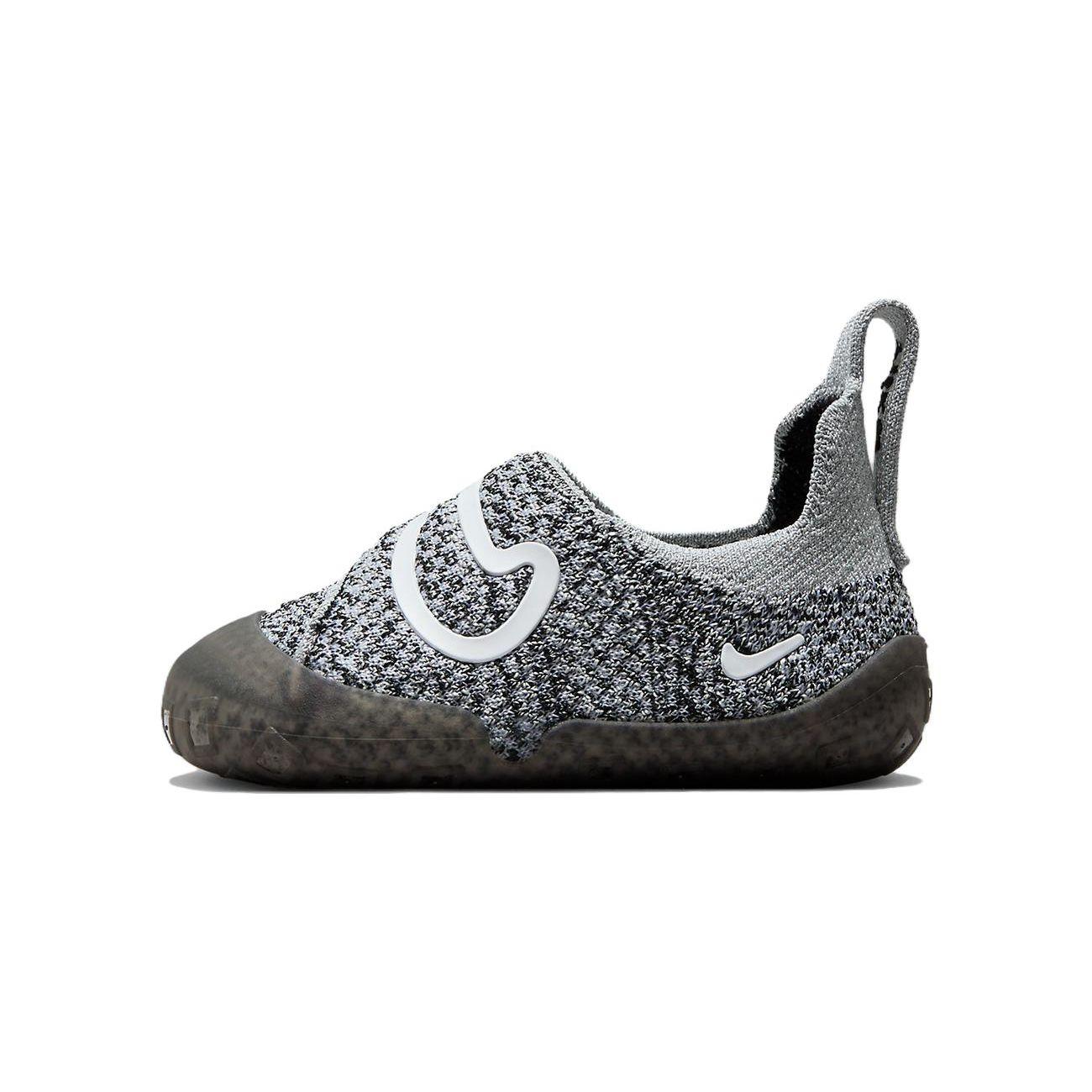 Детские кроссовки Nike Swoosh 1 TD Black Wolf Grey белые FB3244-001 18.5
