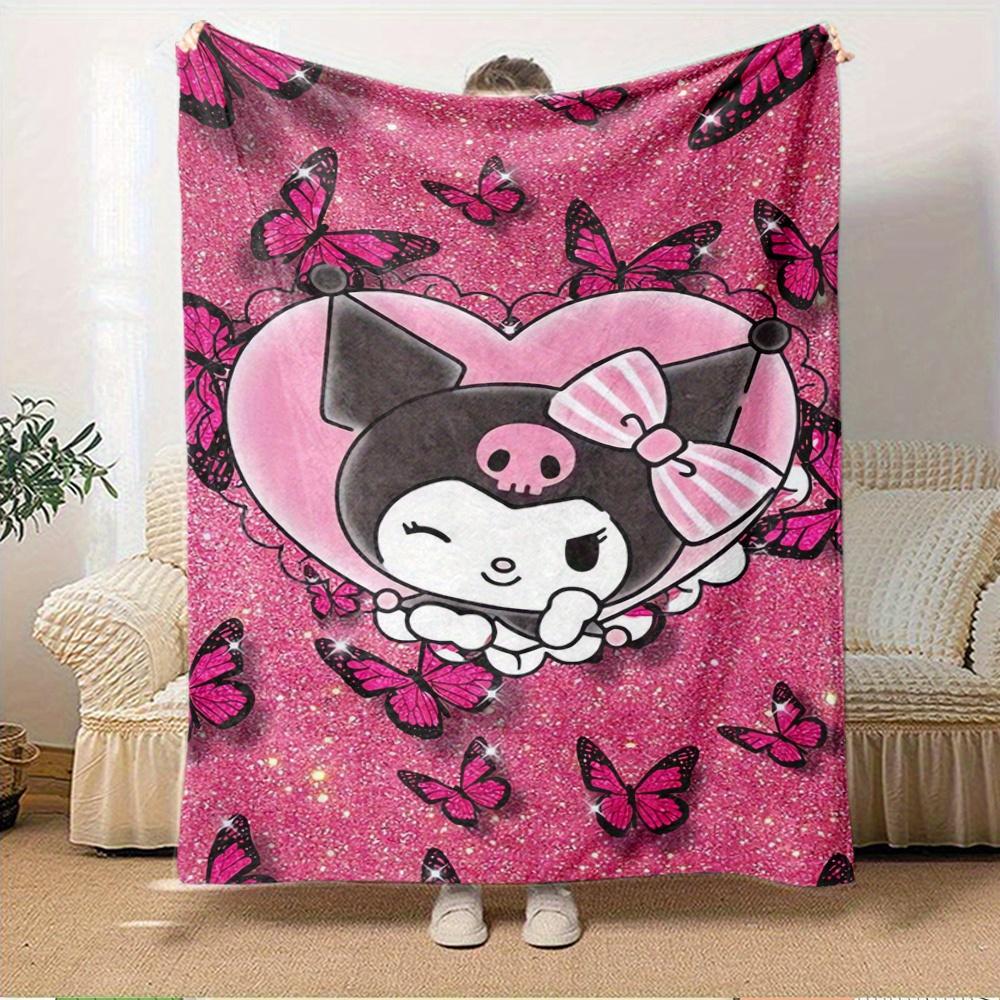 1pc Flannel Kuromi, Heart, ButterfliesThrow Blanket, Cartoon Truck Pattern Printed Blanket, Warm Cozy Soft Blanket For Couch Bed Sofa Car Of
