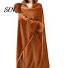 Plysch Pyjamas Huvtröja Djur Bärbar Filt Huvtröja, Vuxen Överdimensionerad Fleece Tröja Med Huvtröja Klädsel, Halloween Cosplay Kostym Sjal