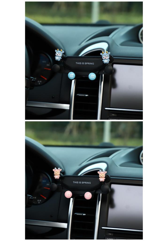 Cartoon Cute Gravity Telescopic Car Air Outlet Mobile Phone Holder