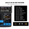 DJ Audio Sound Mixer with Stereo 48V 16 DSP Echo for Live Church and Music Production BOMGE-04F 4-Channel MP3, USB, Bluetooth, Record, Power, Effects,