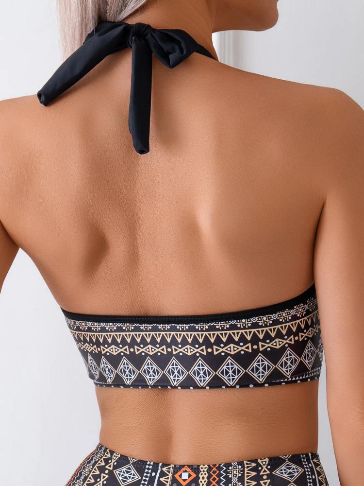 National High Waist Bikinis Women 2025 Print Two Pieces Swimsuit with Shorts Separate Bikini Set Swim Bathing Suits Beach Wear