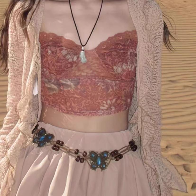 Ceinture de taille ethnique Y2K bohème faite à la main pour femmes – Décoration de robe polyvalente