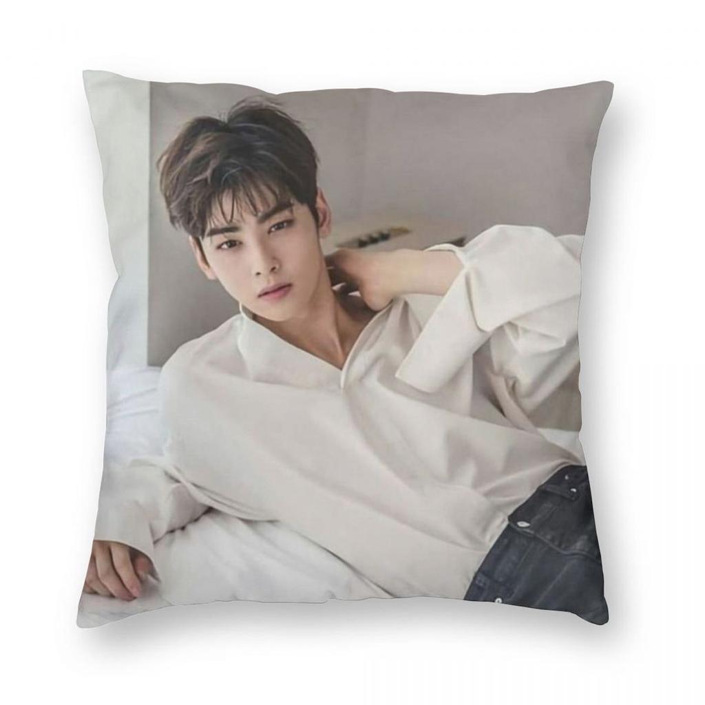 Cha Eunwoo True Beauty Pillowcase Polyester Linen Velvet Printed Zip Decor Throw Pillow Case Car Cushion Cover