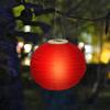 12 inch Colorful Lantern Waterproof Outdoor Garden Decoration Holiday Supplies Nylon Round Hanging LED Solar Lantern