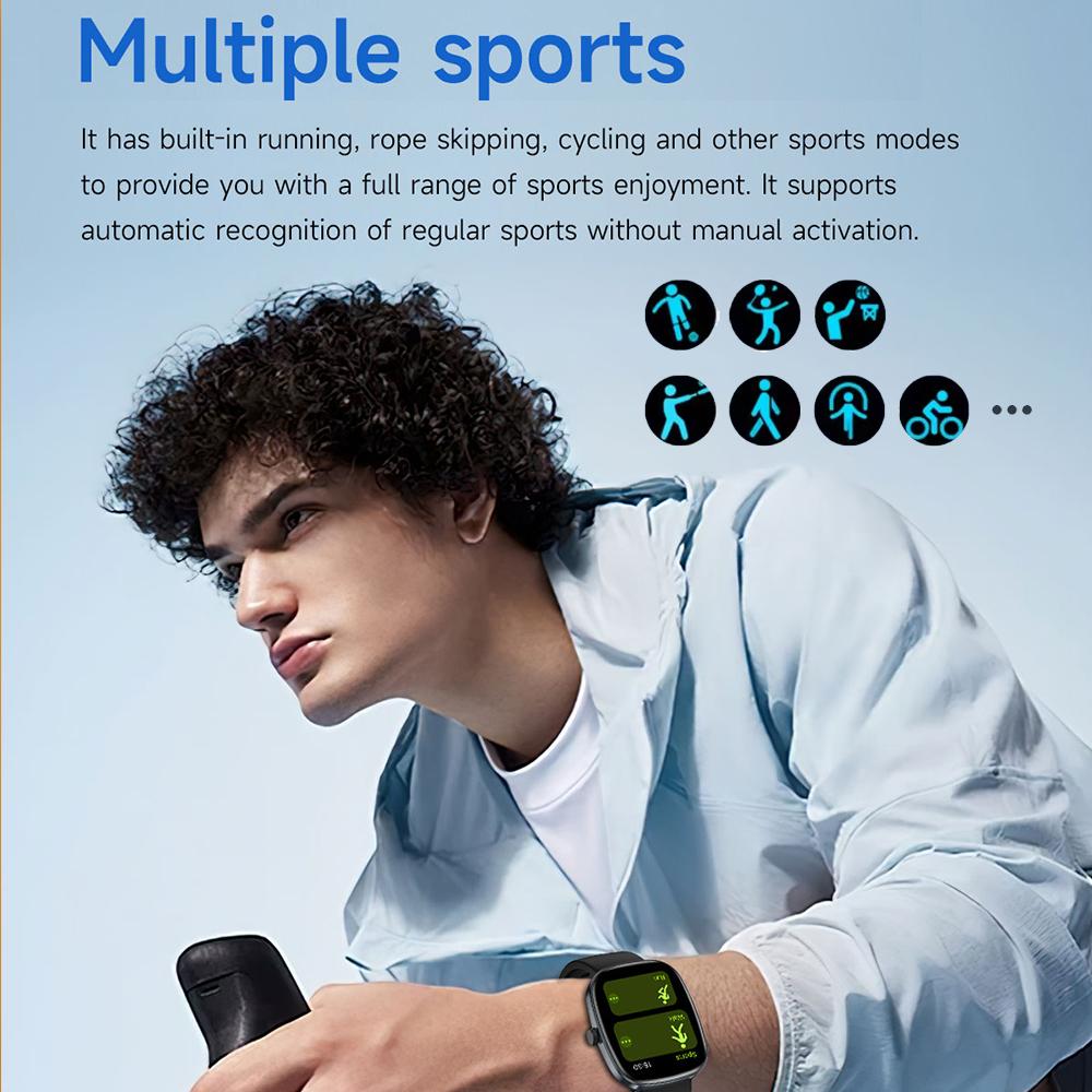 New Smart Watch Android IOS Phone 1.83" Color Screen Bluetooth Call Blood Oxygen/Pressure Monitoring Smart Watch Women Men