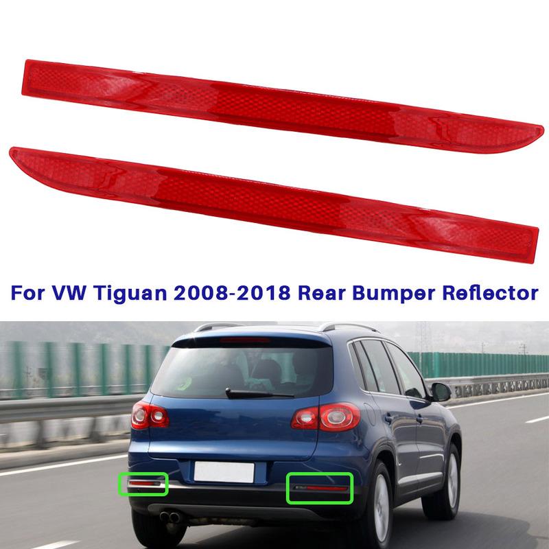 Left&Right Front Bumper Reflector Tail Light Brake Lamp No Bulbs for VW Tiguan 2009 2010 2011 2012 2013 2014 2015 2016 2017 2018