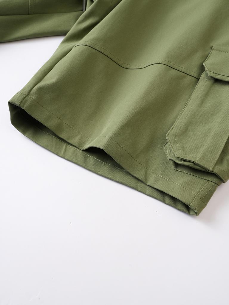 Men's Work Shorts Lightweight Quick Dry Cargo Shorts Loose Fit Multi Pocket Casual Knee Length Shorts for Outdoor Activities