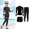 BHJ Women's Two-Piece Long Sleeve Rash Guard Swimsuit Set (5-Piece)