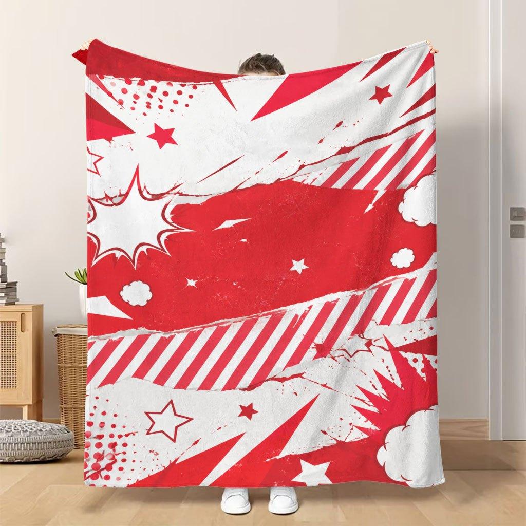 Fflannel Blanket 1pc Pattern with Stars Stripes Soft Comfortable and Warm This Nap Blanket/sofa Blanket Is Suitable for All Season