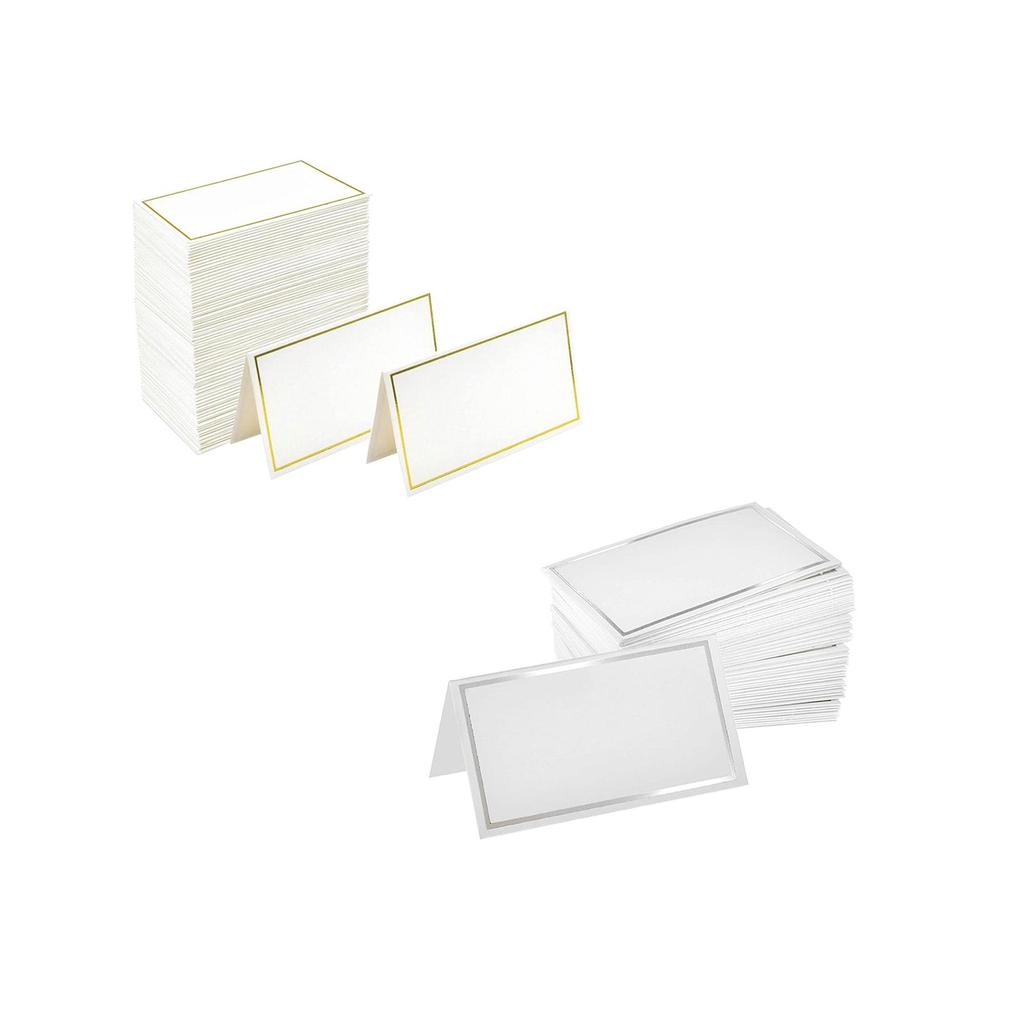 100x Place Cards Blank Multifunctional Tent Name Place Cards Blessing DIY Cards for Reception Engagement Wedding Parties Dinner