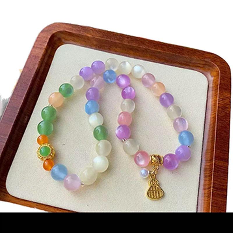 10mm Light-Adjusting Mica Blood Therapy Double-Wrap Bracelet: Sunlight & UV Color-Changing