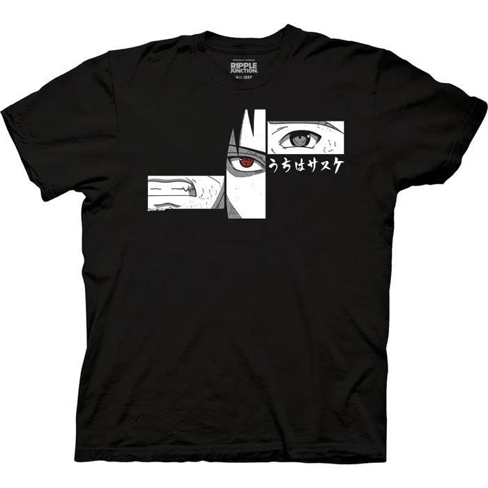 Naruto Shippuden Mens T-Shirt - Sasuke and Naruto Eye Panel T-Shirt XXXL