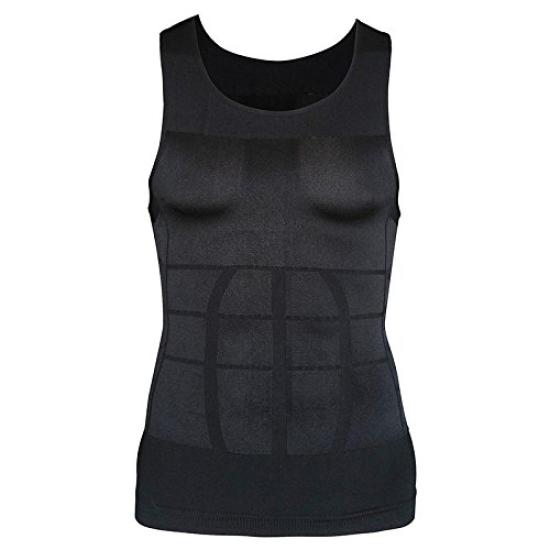 

DREAM SLIM Компрессионная майка для осанки Потоотводящая Быстросохнущая Футболка Нижнее белье Y174 Мужское нижнее белье, Коррекция, Топ, Однотонный, Впитывающий, Сушащий, (С, Черный) [Использовал] чёрный