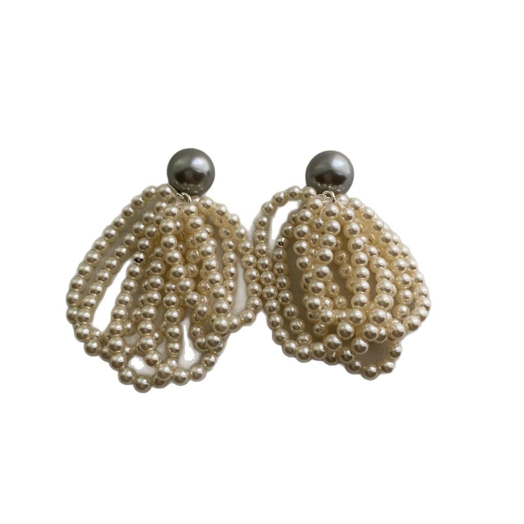 Premium Pearl Simple Temperament Stud Earrings Versatile French Pearl Pendant Fringed Earrings Design Earrings