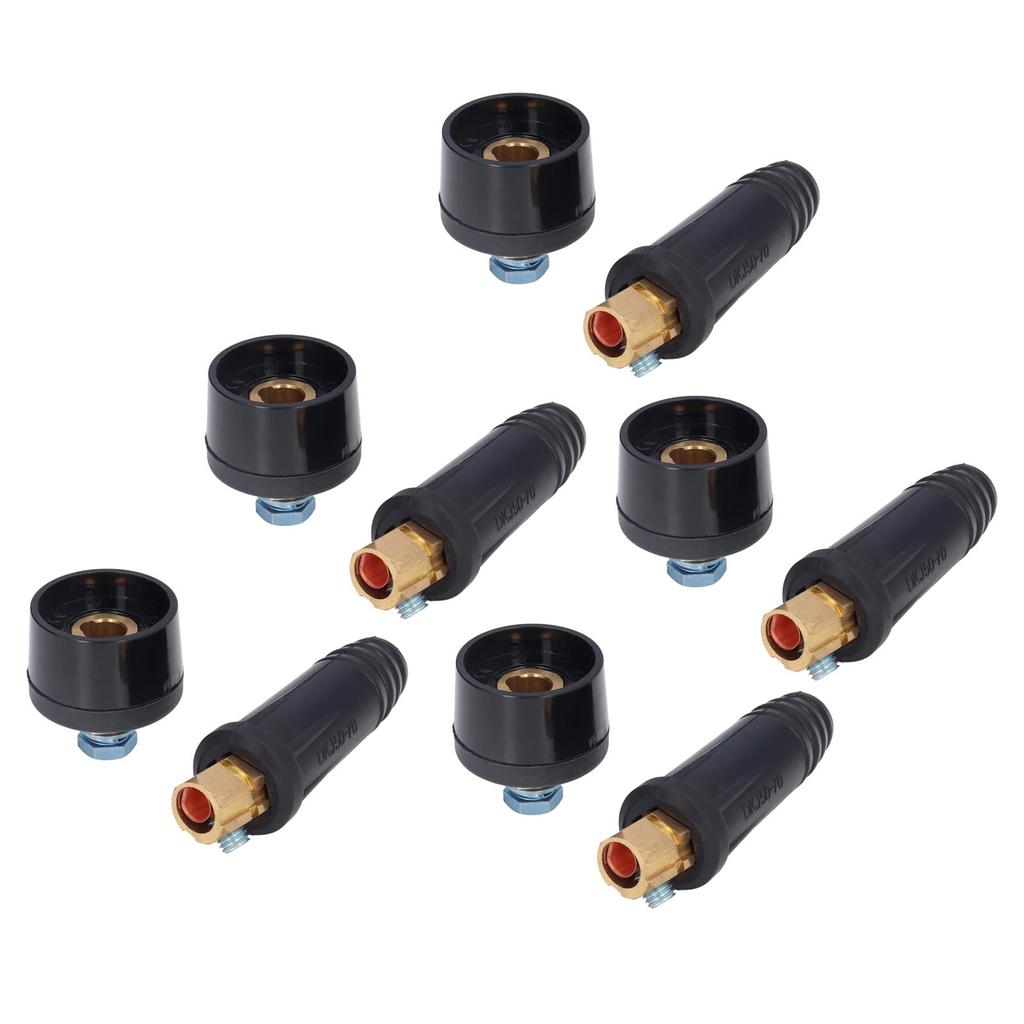 5Set Welding Cable Quick Fitting Rubber Brass European Welding Machine Connector Plug