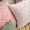 1pc, Soft  Plush Geometric Style Cushion Cover With Double Sided ,Home Decor, Bedroom,Living Room,18'' *18''/45cm* 45cm, No Pillow Core