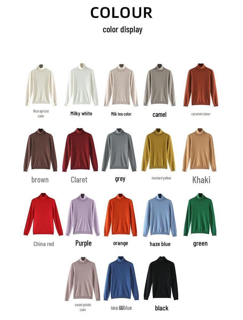 Women's Cashmere High Neck Slimming Sweater - Long Sleeve, Warm, Elegant Autumn/Winter Knitwear Top