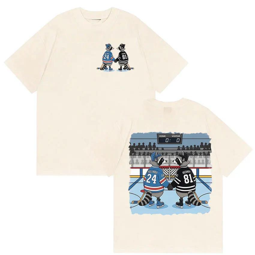 Couple Raccoon Heated Rivalry Fans Gift T Shirts Hollander 24 Ilya Rozanov 81 Graphic Tshirt Men Women Oversized Cotton Tshirt